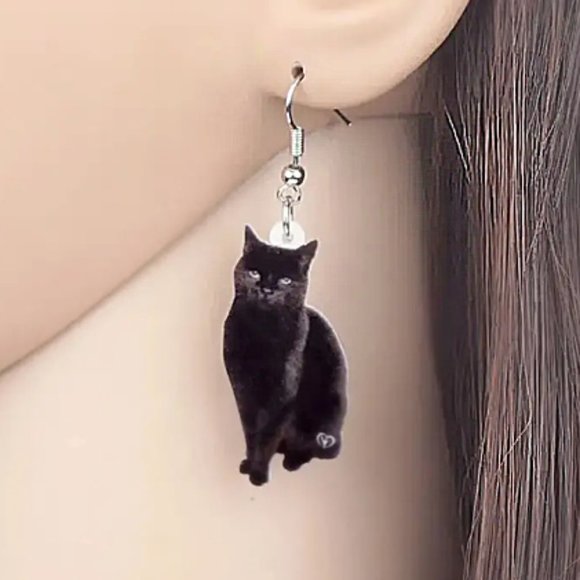 Jewelry - NEW Cat Acrylic Earrings